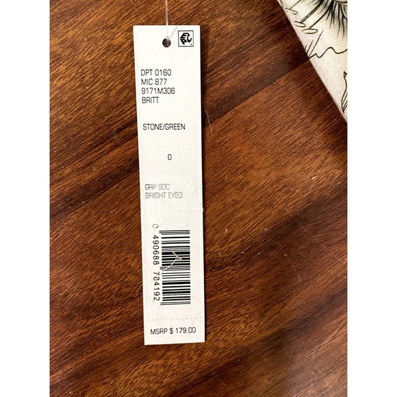 NWT Green/ Cream Floral One Shoulder Gianni Binni Dress - Picture 4 of 7